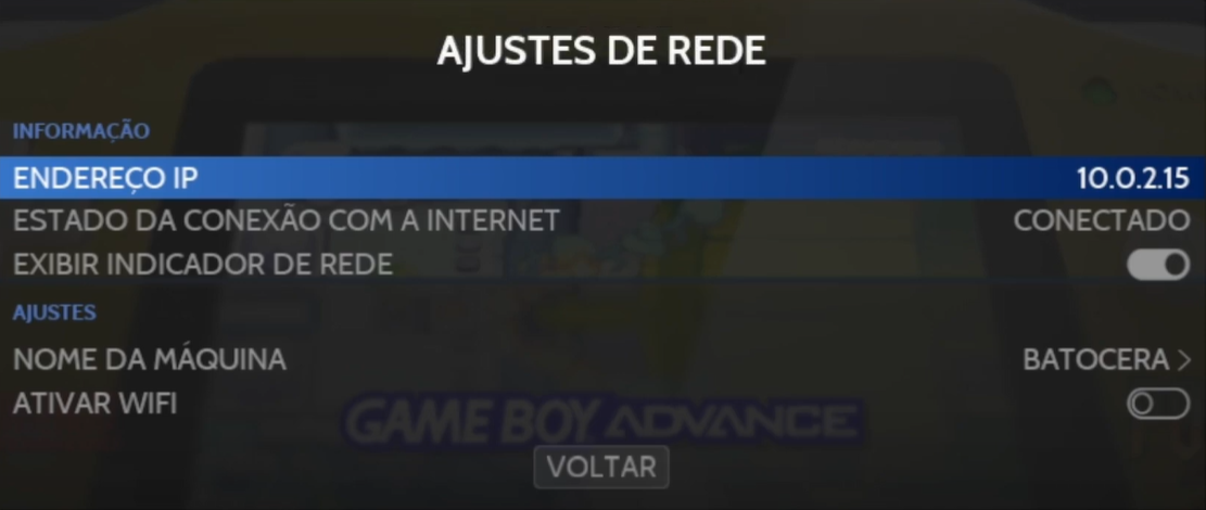 Ajustes de Rede